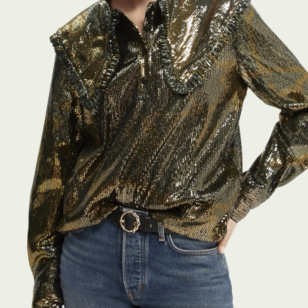 Scotch & Soda Metallic Sequin Blouse